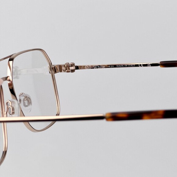 Off-White STYLE 7J Men Eyeglasses – Gold Aviator Frame | Model OERJ07J 7600 - Picture 7 of 11